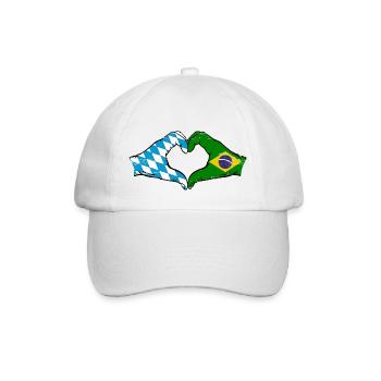 Bavière, Brésil, Drapeau, Mains, Forme Coeur Utilisé - Casquette classique - blanc/blanc - Devant