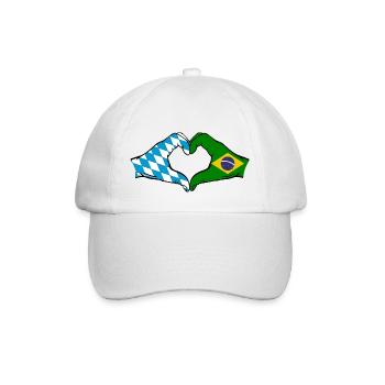 Bavaria Brazil Flag Hands Heart Shape - Baseball Cap - white/white - Front