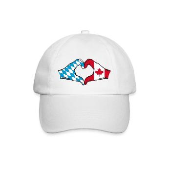 Bavaria Canada Flag Hands Heart Shape - Baseball Cap - white/white - Front
