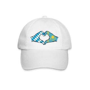 Bavière, Kazakhstan, Drapeau, Mains, Forme Coeur - Casquette classique - blanc/blanc - Devant