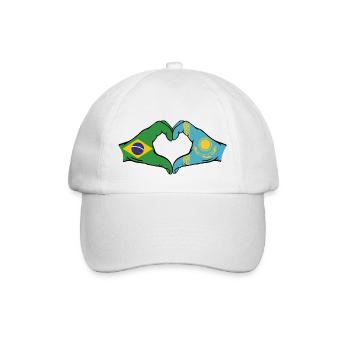 Brésil Kazakhstan Drapeau Mains Coeur Forme - Casquette classique - blanc/blanc - Devant