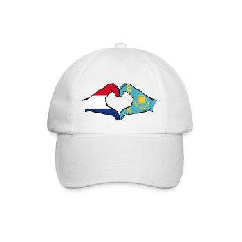 Hollande Kazakhstan Drapeau Mains Coeur Forme - Casquette classique - blanc/blanc - Devant