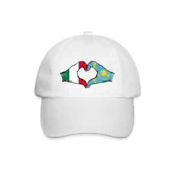 Italie Kazakhstan Drapeau Mains Coeur Forme Utilisé - Casquette classique - blanc/blanc - Devant