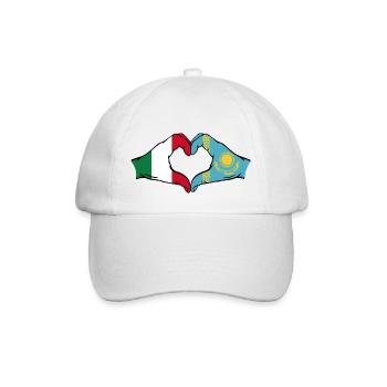 Italie Kazakhstan Drapeau Mains Coeur Forme - Casquette classique - blanc/blanc - Devant