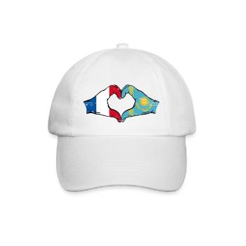 France Kazakhstan Drapeau Mains Coeur Forme Utilisé - Casquette classique - blanc/blanc - Devant