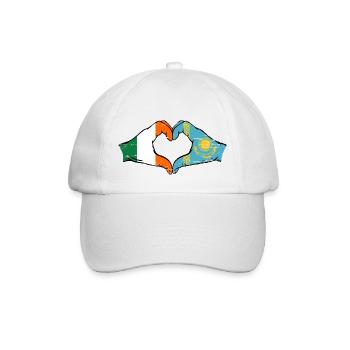 Irlande Kazakhstan Drapeau Mains Coeur Forme Utilisé - Casquette classique - blanc/blanc - Devant