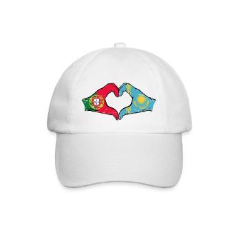 Portugal Kazakhstan drapeau mains coeur forme utilisé - Casquette classique - blanc/blanc - Devant
