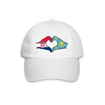 Croatie Kazakhstan Drapeau Mains Coeur Forme - Casquette classique - blanc/blanc - Devant