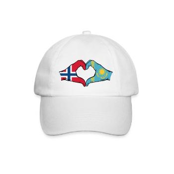Norvège Kazakhstan Drapeau Mains Coeur Forme - Casquette classique - blanc/blanc - Devant