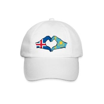 Islande Kazakhstan Drapeau Mains Coeur Forme - Casquette classique - blanc/blanc - Devant