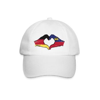 Allemagne Liechtenstein Drapeau Mains Coeur Shape us - Casquette classique - blanc/blanc - Devant