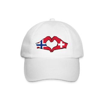 Norway Switzerland Flag Hands Heart Shape - Baseball Cap - white/white - Front