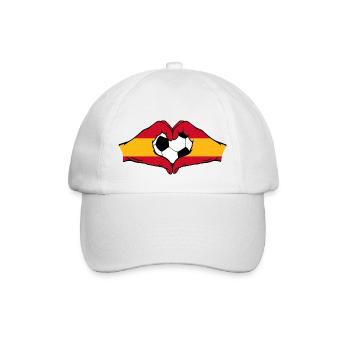 Spain Football Flag Hands Heart Shape - Baseball Cap - white/white - Front