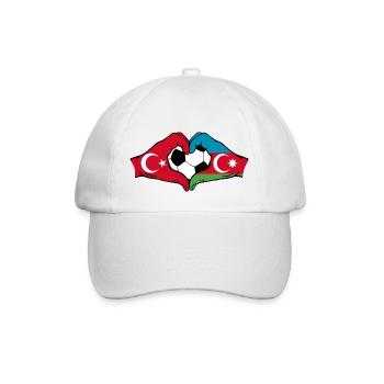 Turquie Azerbaïdjan Football Drapeau Mains Coeur Forme - Casquette classique - blanc/blanc - Devant