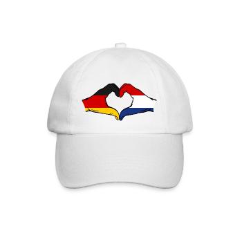 Allemagne Hollande Drapeau Mains Coeur Forme - Casquette classique - blanc/blanc - Devant