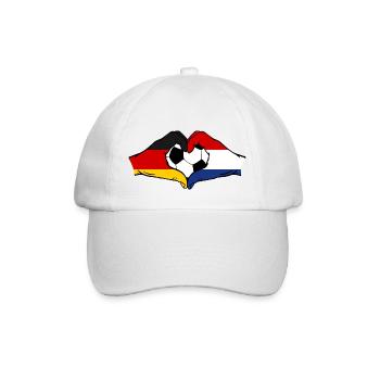Allemagne Hollande Football Drapeau Mains Coeur Forme - Casquette classique - blanc/blanc - Devant