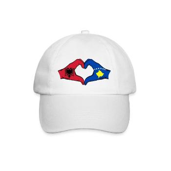 Albanie Kosovo Drapeau Mains Coeur Forme - Casquette classique - blanc/blanc - Devant