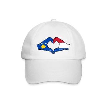 Kosovo Hollande drapeau mains forme de coeur utilisé - Casquette classique - blanc/blanc - Devant