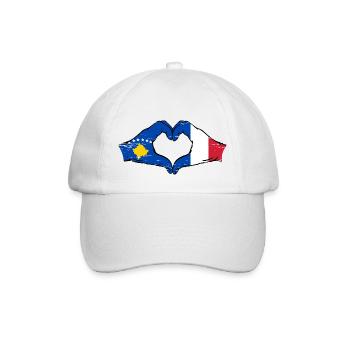 Kosovo France Drapeau Mains Coeur Forme Utilisé - Casquette classique - blanc/blanc - Devant