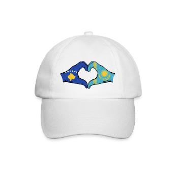 Kosovo Kazakhstan Drapeau Mains Coeur Forme - Casquette classique - blanc/blanc - Devant