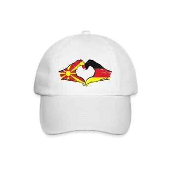 Macedonia Germany flag hands heart shape used - Baseball Cap - white/white - Front