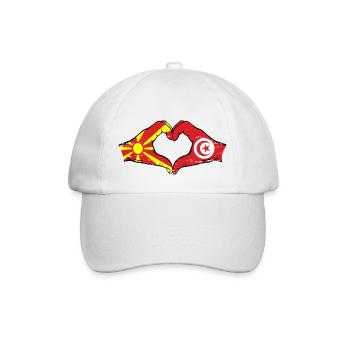 Macédoine Tunisie drapeau mains forme de coeur utilisé - Casquette classique - blanc/blanc - Devant