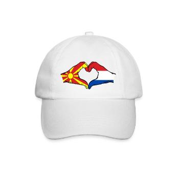 Macedonia Holland Flag Hands Heart Shape - Baseball Cap - white/white - Front