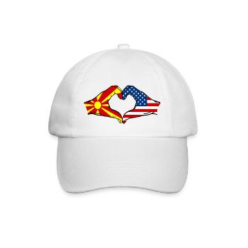 Macédoine États-Unis Drapeau Mains Coeur Forme - Casquette classique - blanc/blanc - Devant
