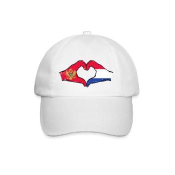 Monténégro Hollande Drapeau Mains Coeur Utilisé - Casquette classique - blanc/blanc - Devant