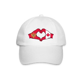 Montenegro Canada Flag Hands Heart Shape - Baseball Cap - white/white - Front