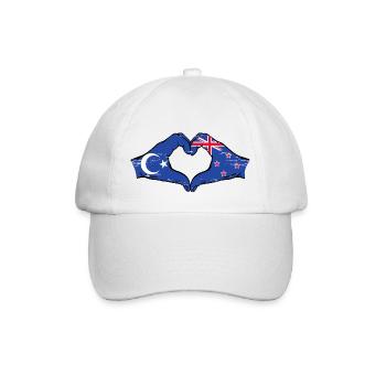 Drapeau ouïghour Nouvelle-Zélande mains forme de coeur utilisé - Casquette classique - blanc/blanc - Devant