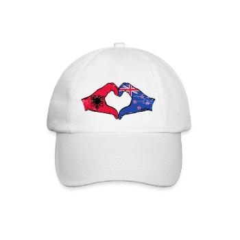 Albanie Nouvelle-Zélande drapeau mains coeur utilisé - Casquette classique - blanc/blanc - Devant