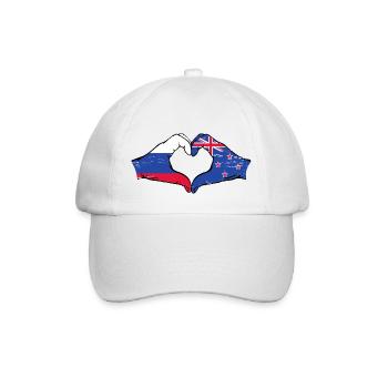 Drapeau de la Russie Nouvelle-Zélande Mains Coeur Forme Utilisé - Casquette classique - blanc/blanc - Devant