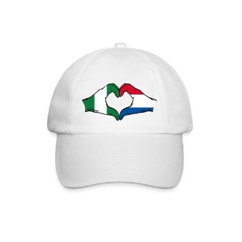 Nigeria Holland Flagge Hände Herzform - Baseballkappe - Weiß/Weiß - Vorne