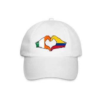Ireland Colombia Flag Hands Heart Shape Used - Baseball Cap - white/white - Front