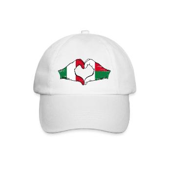 Italie Madagascar Drapeau Mains Coeur Forme Utilisé - Casquette classique - blanc/blanc - Devant