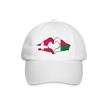 Denmark Madagascar Flag Hands Heart Shape - Baseball Cap - white/white - Front