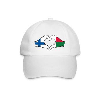 Finlande Madagascar Drapeau Mains Coeur Forme - Casquette classique - blanc/blanc - Devant