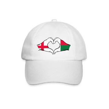 Angleterre Madagascar Drapeau Mains Coeur Forme - Casquette classique - blanc/blanc - Devant