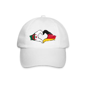 Algerien Deutschland Flagge Hände Herzform used - Baseballkappe - Weiß/Weiß - Vorne