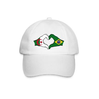 Algérie Brésil Drapeau Mains Coeur Forme - Casquette classique - blanc/blanc - Devant