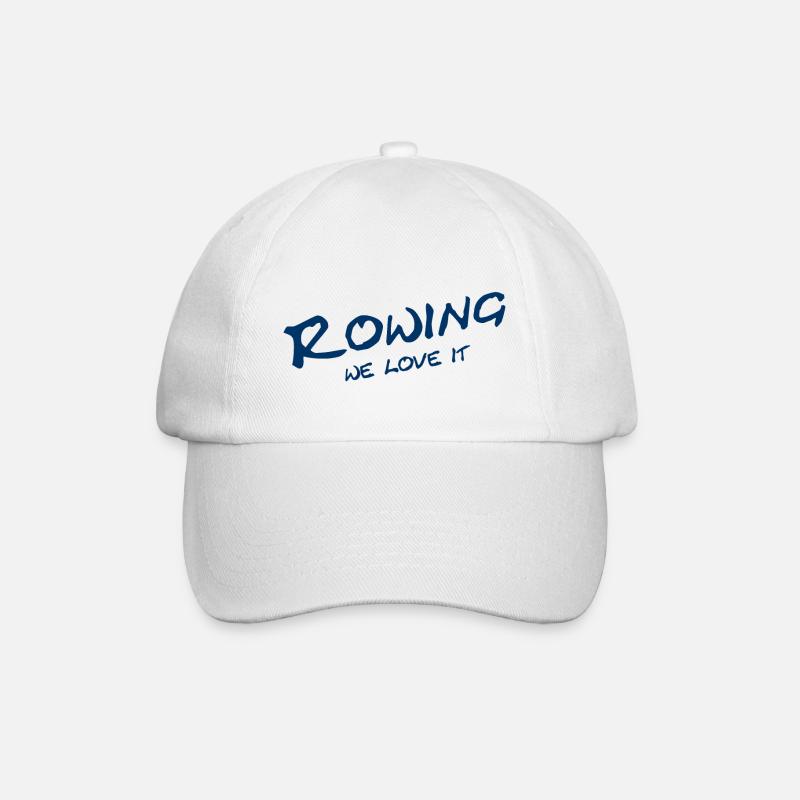 Rowing - We love it - Sport - Aviron Rower Rudern - Baseballkappe - Weiß/Weiß
