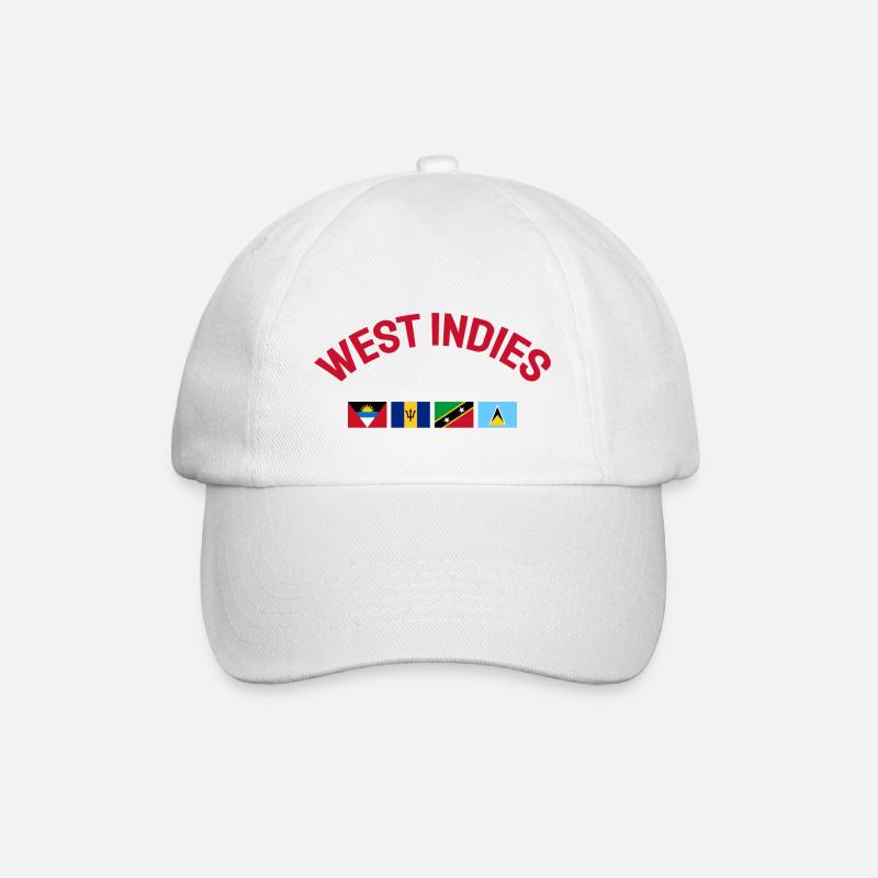 West Indies Flags - Karibik - Caribbean - Flaggen - Baseballkappe - Weiß/Weiß
