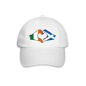 Irland Schottland Hände Herzform - Baseballkappe - Weiß/Weiß - Vorne