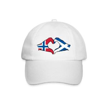 Norway Scotland Hands Heart Shape Used - Baseball Cap - white/white - Front