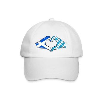 Scotland Bavaria Hands Heart Shape used - Baseball Cap - white/white - Front