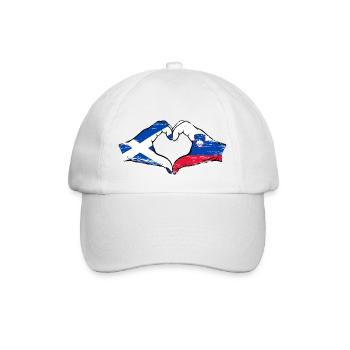 Scotland Slovenia Hands Heart Shape Used - Baseball Cap - white/white - Front