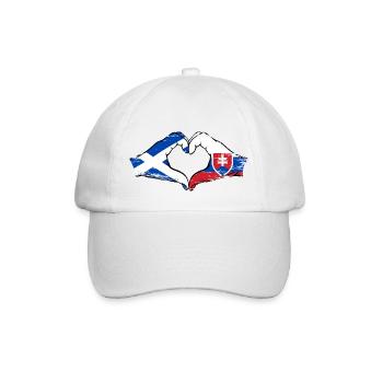 Scotland Slovakia Hands Heart Shape Used - Baseball Cap - white/white - Front