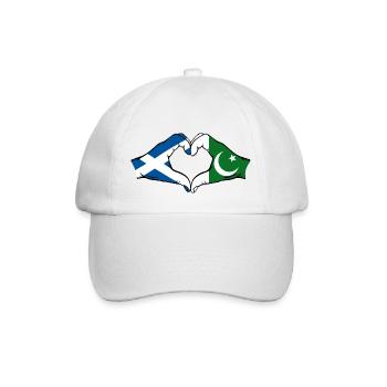 Scotland Pakistan Hands Heart Shape - Baseball Cap - white/white - Front