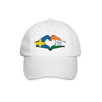 Sweden India hands heart shape - Baseball Cap - white/white - Front